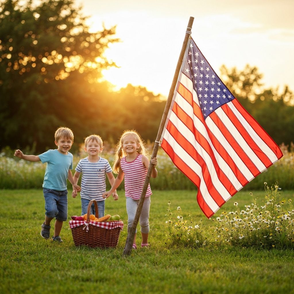 American Family Celebrating Independence Day - Living the Dream
