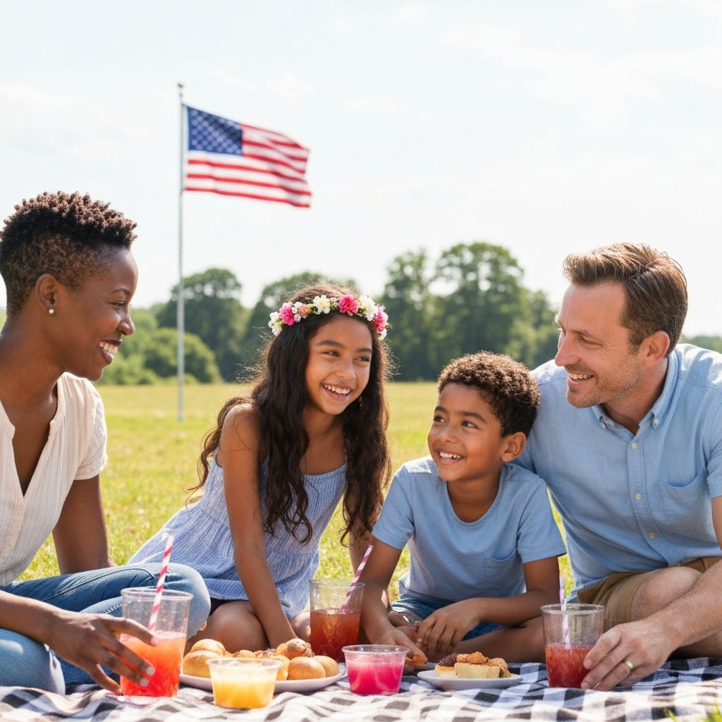 Diverse American Family Enjoying Life in USA